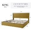 Allewie Lift Up Storage Bed, Button Tufted Headboard with Wingback, No Box Spring Needed, Hydraulic Storage, Modern - 2 of 4