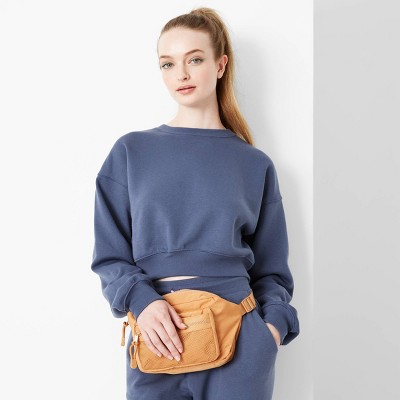 Women's Cropped Sweatshirt - Wild Fable™ Blue XS
