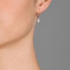 Guili Dangle CZ Earrings in Sterling Silver with Green, Clear & Rose Gold Accents – Radiant Sparkle for Modern Glam and Elegant Shine - 2 of 4
