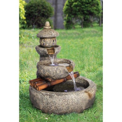 Tranquil Springs Pagoda Garden Fountain - Acorn Hollow