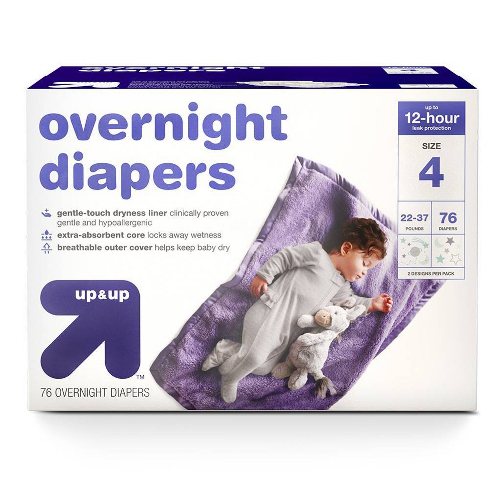 Overnight Diapers - Size 4 - 76ct - up & up