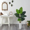 Nearly Natural 4.5-ft Travelers Palm Artificial Tree in White Planter - 3 of 3