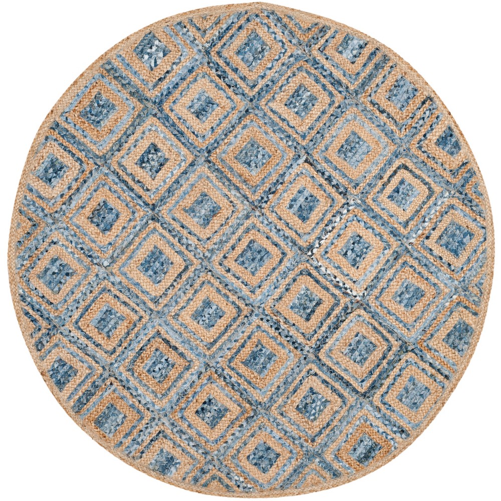 8' Geometric Round Area Rug Natural - Safavieh