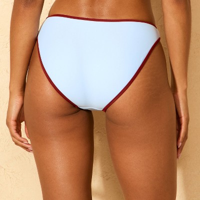 Women's Contrast Binding Low-Rise High Leg Medium Coverage Bikini Bottom - Wild Fable' - image 2