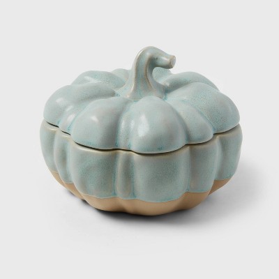 10oz Stoneware Pumpkin Jar Teal - Threshold™