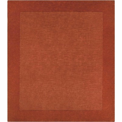 Hauteloom Bordered Solid Brick Red Wool Rug