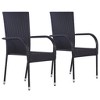 vidaXL 3 Piece Patio Dining Set Black - 3 of 4