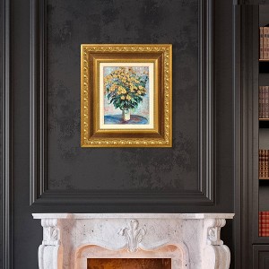 American Art Decor 14.75"x16.75" Ornate Framed Jerusalem Artichoke Flowers Canvas Print by Claude Monet: Impressionist Wall Decor - 1 of 4