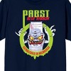 Pabst Blue Ribbon Beer Monster In Slimy Circle Crew Neck Short Sleeve Navy Men's T-shirt - 2 of 3