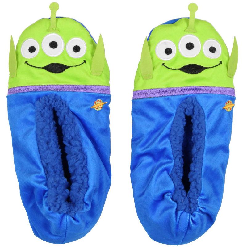 Disney Toy Story Aliens Little Green Men Slipper Socks No-Slip Sole, 3 of 5