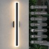 LamQee Black Long Outdoor Wall Lights Modern Exterior Lighting Fixtures LED Linear Outdoor Wall Sconces Lighting - 2 of 4