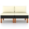 vidaXL Middle Sofa Black, Cream White - 2 of 2