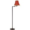 360 Lighting Swing Arm Floor Lamp 60.5" Tall Bronze Rust Orange Red Fabric Shade with Gold Trim for Living Room Reading Bedroom Office - 2 of 3