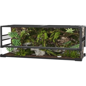 Reptile Glass Terrarium with Top & Side Screen Ventilation Reptile Terrarium, Double Hinge Door & Anti Escape Reptile Tank - 1 of 4