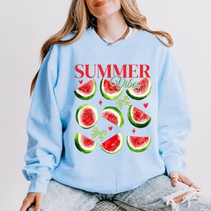 Simply Sage Market Watermelon Chart Summer Vibes Lightweight Garment Dyed Sweatshirt - 1 of 4