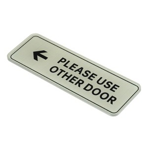 Unique Bargains Acrylic Self-Adhesive Business Please Use Other Door Left Arrow Sign - 1 of 4