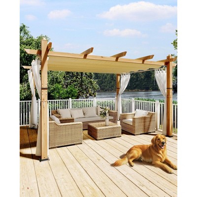 Aluminum Pergola with Adjustable Canopy, Outdoor Metal Gazebo with Reinforced Frame, Waterproof Sun Shade for Patio, Backyard, Garden