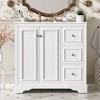 KWPZQEB 36" Bathroom Vanity with Ceramic Sink, Wooden Vanity Cabinet with Drawers & Soft Closing Door, Free Standing Cabinet with U-Shaped Shelf - 3 of 4
