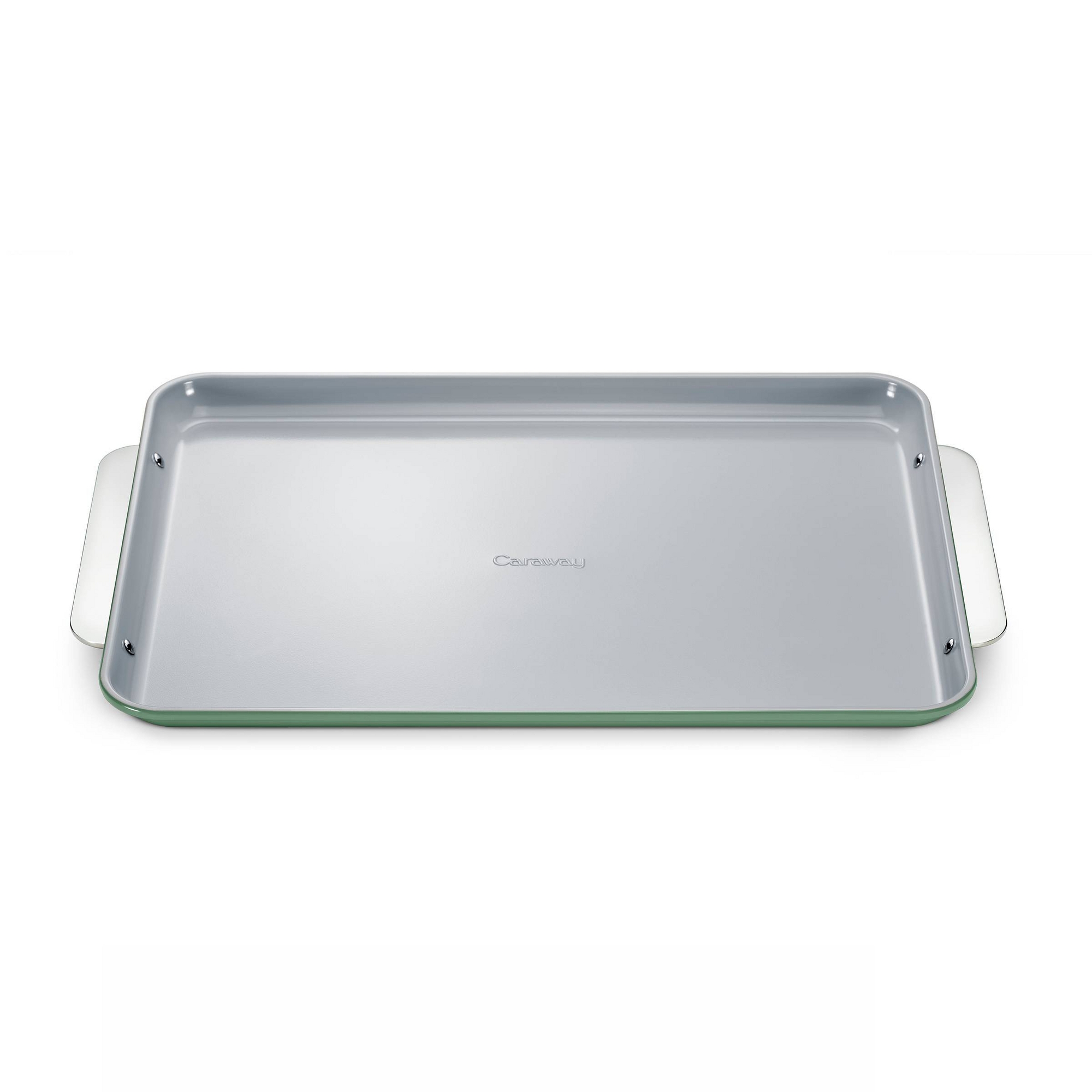 Caraway Home 18" Nonstick Ceramic Baking Sheet Sage: Large Aluminized Steel Cookie Pan, Hand Wash, 1 Year Warranty