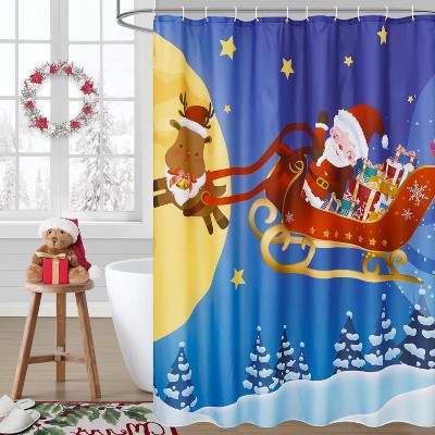 LunaLulinlk Christmas Elements Polyester Shower Curtain, 72"x 72"