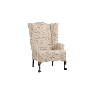 Stretch Pen Pal Chair Slipcover Parchment - Waverly Home: Elastic-Fit Bottom, Polyester & Spandex Blend, Indoor Use - 1 of 3