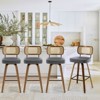 Bekrvio 26"/29” Swivel Bar Stools Set of 4, Upholstered Faux Leather Barstools with Back, Bar Chairs Island Stools for Kitchen Counter - 4 of 4