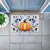 Stupell Industries Pumpkin with Symmetrical Florals Printed Outdoor Door Mat, design by Creative Studio, 18"x30" - 3 of 4