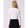 INSPIRE CHIC Women's Cocktail Party Open Front Long Sleeve Cropped Velvet Shrug Cardigan - 4 of 4