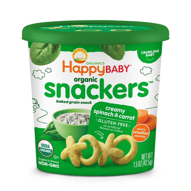 HappyBaby Spinach Carrot Baby Snacks - 1.5oz, 1 of 8