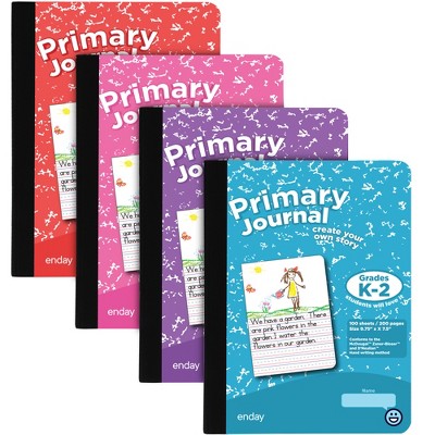 Enday Primary Journal Composition Notebook, Full Page Ruled - 100 Sheets