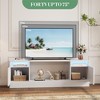 75" TV Console with Storage Cabinet, Modern Entertainment Center, Sleek Media Stand for Living Room,White - 4 of 4