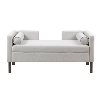 Blakely Upholstered Accent Bench Gray: Madison Park, Mid-century, With ...