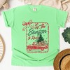 Tis The Season To Read Red Truck - Women's Garment Dyed Graphic T-Shirt - 2 of 4
