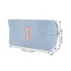 Unique Bargains Corduroy Rectangular Letter Makeup Bag Sky Blue 1 Pc - 2 of 4