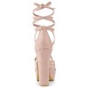 Allegra K Women's Lace Up Platform Chunky High Heels Sandals - 3 of 4