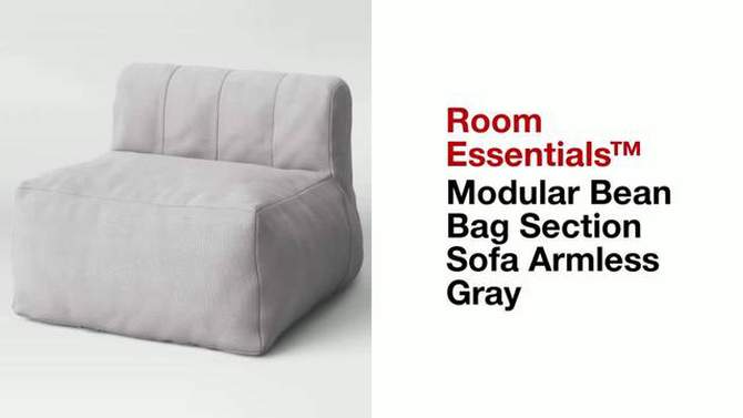Modular Bean Bag Section Sofa Armless Gray - Room Essentials&#8482;, 2 of 7, play video
