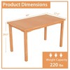 Costway Patio Rectangle Dining Table Indonesia Teak Wood Spacious Slatted Tabletop Outdoor Up to 6 - 4 of 4