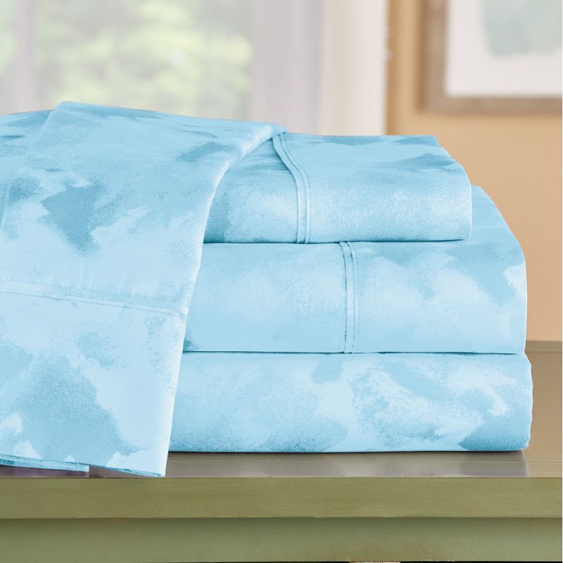Collections Etc Bed Tite Watercolor Non-slip Microfiber Sheet Set, 3 of 6