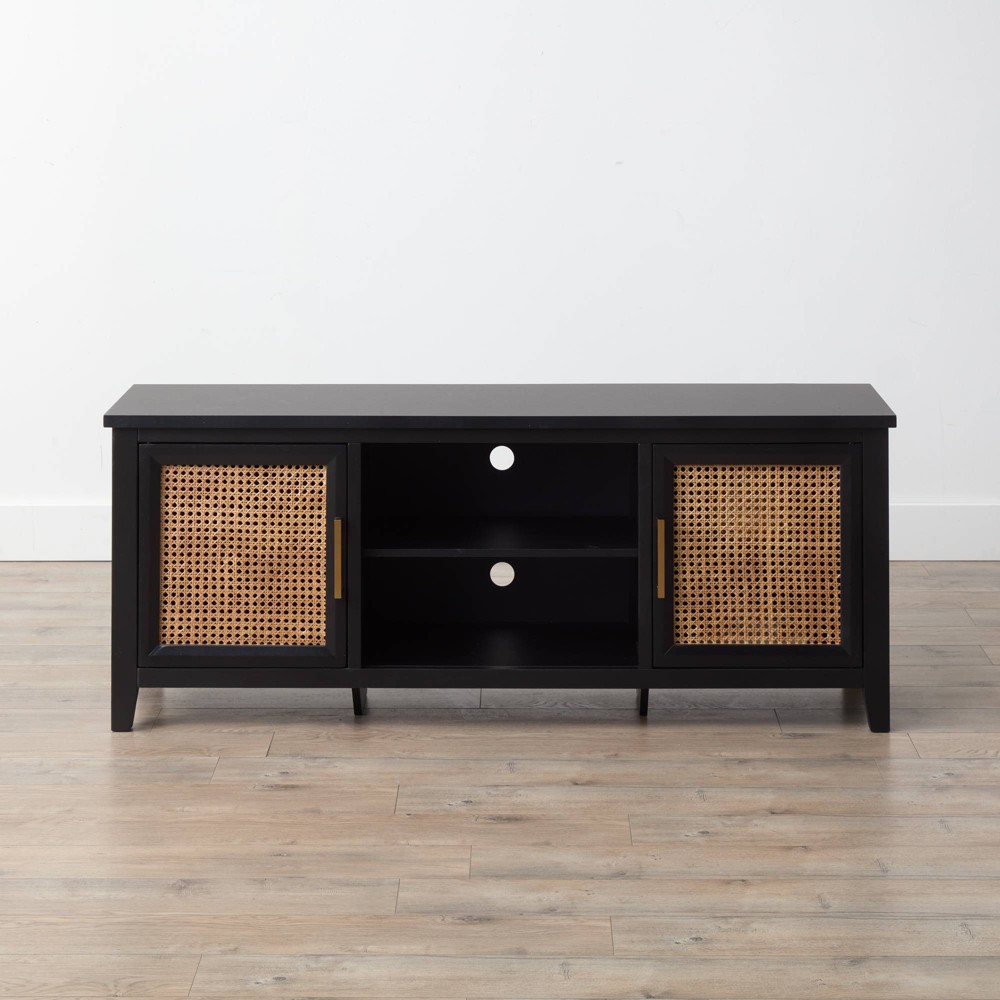 Cane Quick Assembly TV Stand for TVs up to 60" Black - Brookside Home