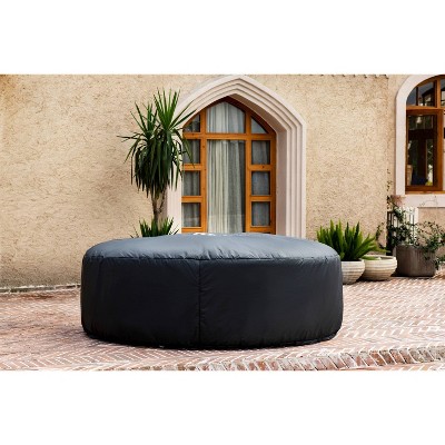 Emerald Green Round Inflatable Hot Tub with LED Lights