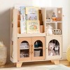 ROBOTIME Decorative Bookshelf Bookcase Wooden Book Shelf Storage Shelves, Kids Toy Storage Organizer, Living Room Furniture Brown, 6.42"*16.34"*35.16" - 4 of 4