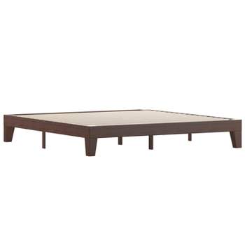 Merrick Lane Eduardo Platform Bed Frame, Solid Wood Platform Bed Frame With Slatted Support, No Box Spring Needed