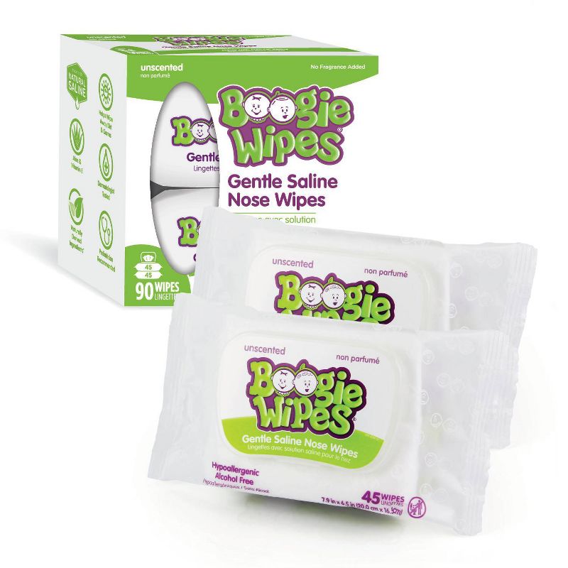 Boogie Wipes Saline Nose Wipes Unscented - 90ct, 3 of 8