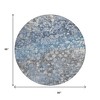 HomeRoots 8' Blue And Gray Round Abstract Washable Indoor Outdoor Area Rug - 3 of 4