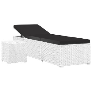 vidaXL Sun Lounger White PE rattan 76.8 in x 23.6 in x 12.2 in - 1 of 4