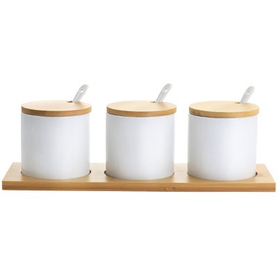 Gibson Elite Gracious Dining 10 Piece Fine Ceramic Condiment Jars ...