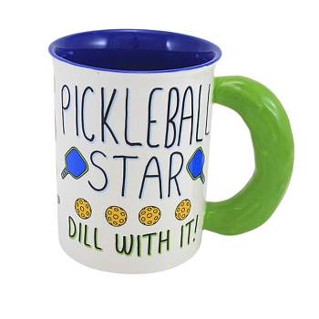 Enesco 4.5 Inch Pickleball Star Mug Sports Paddle Ball Mugs