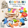 Infinite Curiosity Wooden Puzzles, Set of 4 Montessori Style Toys for 1 Year Old, Toys for Toddlers 1-3, Baby Puzzles, 6x6 inches - 3 of 4