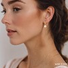 Pearl Dangle Hoop Earrings for Women - Dainty14K Gold Plated Small Drop Chain Hoops Trendy Earring Sets for - 4 of 4