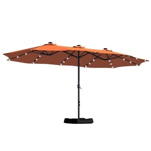 CASAINC 15 ft Double-Side Market Umbrella with Solar Powered Lights and with Base - 1 of 1